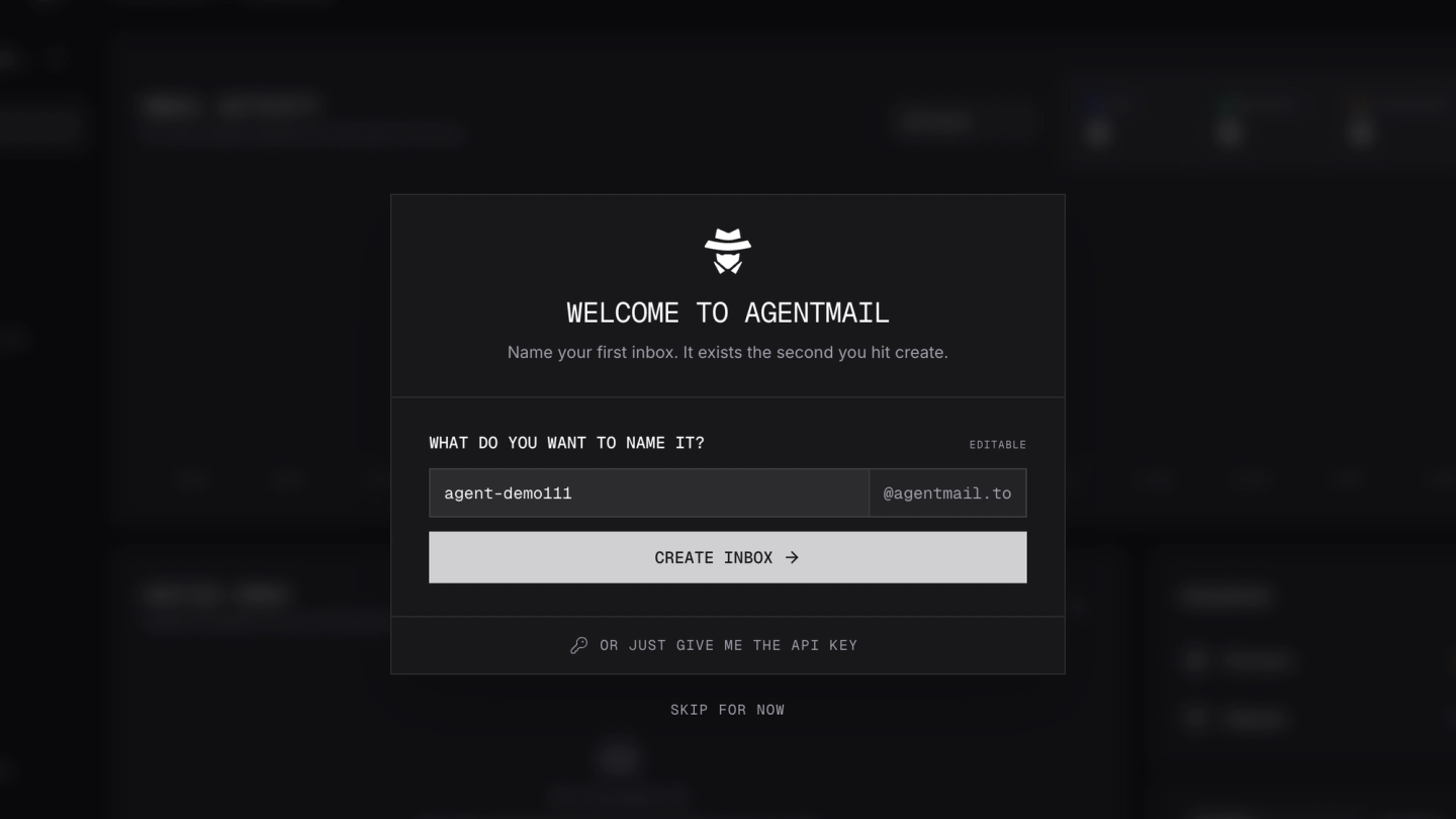 agentmail create inbox