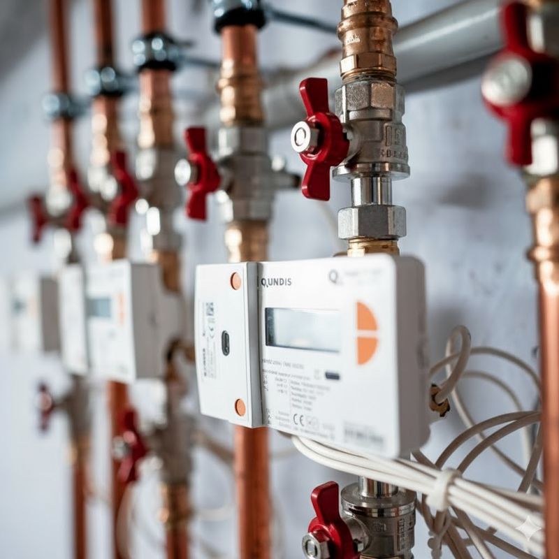 Contatori di calore installati sulle tubazioni di distribuzione orizzontale
