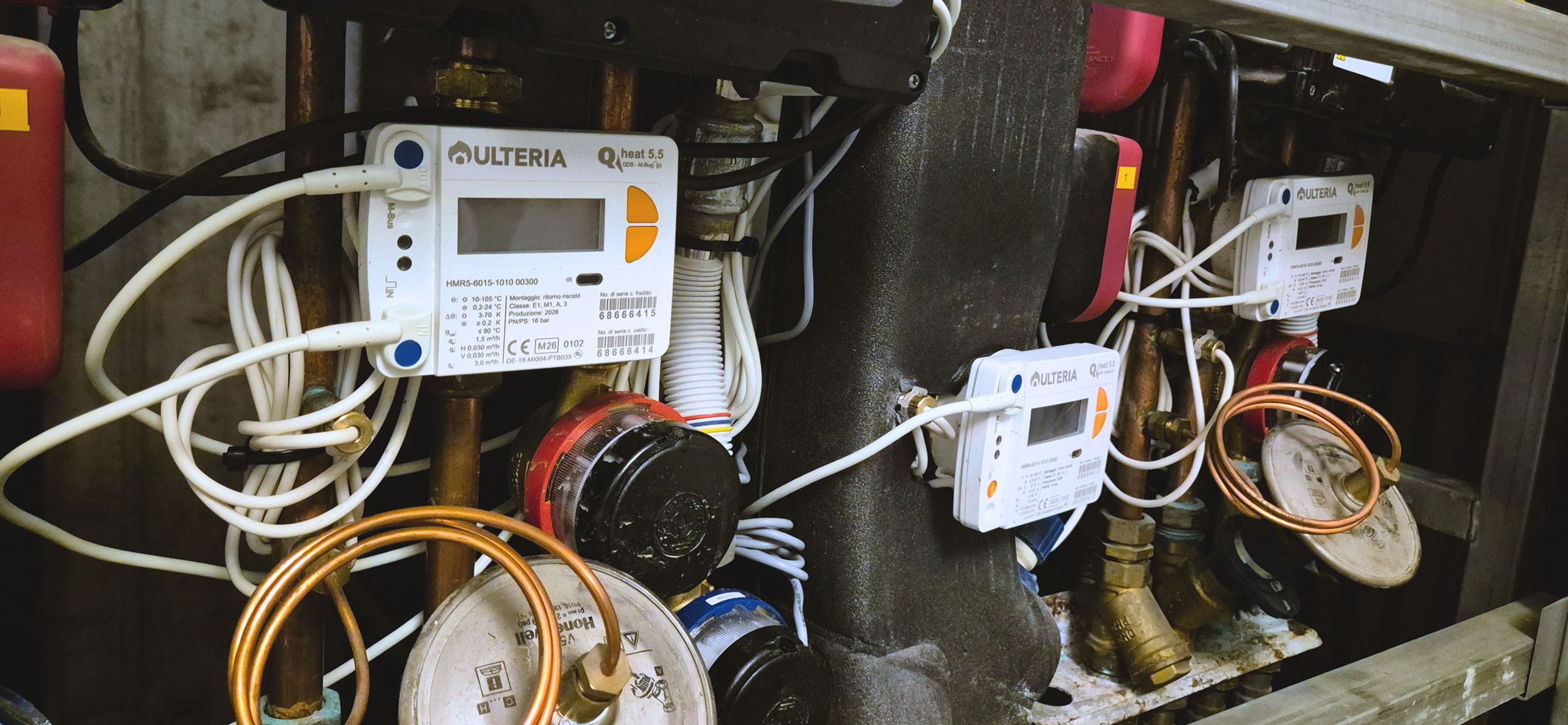 Contatori di calore Ulteria installati nella sottostazione di un condominio