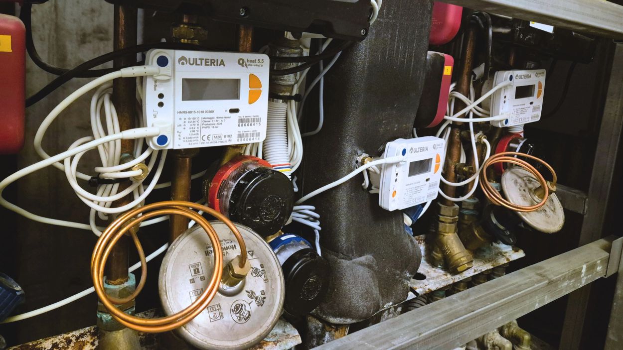 Contatori di calore Ulteria installati nella sottostazione di un condominio
