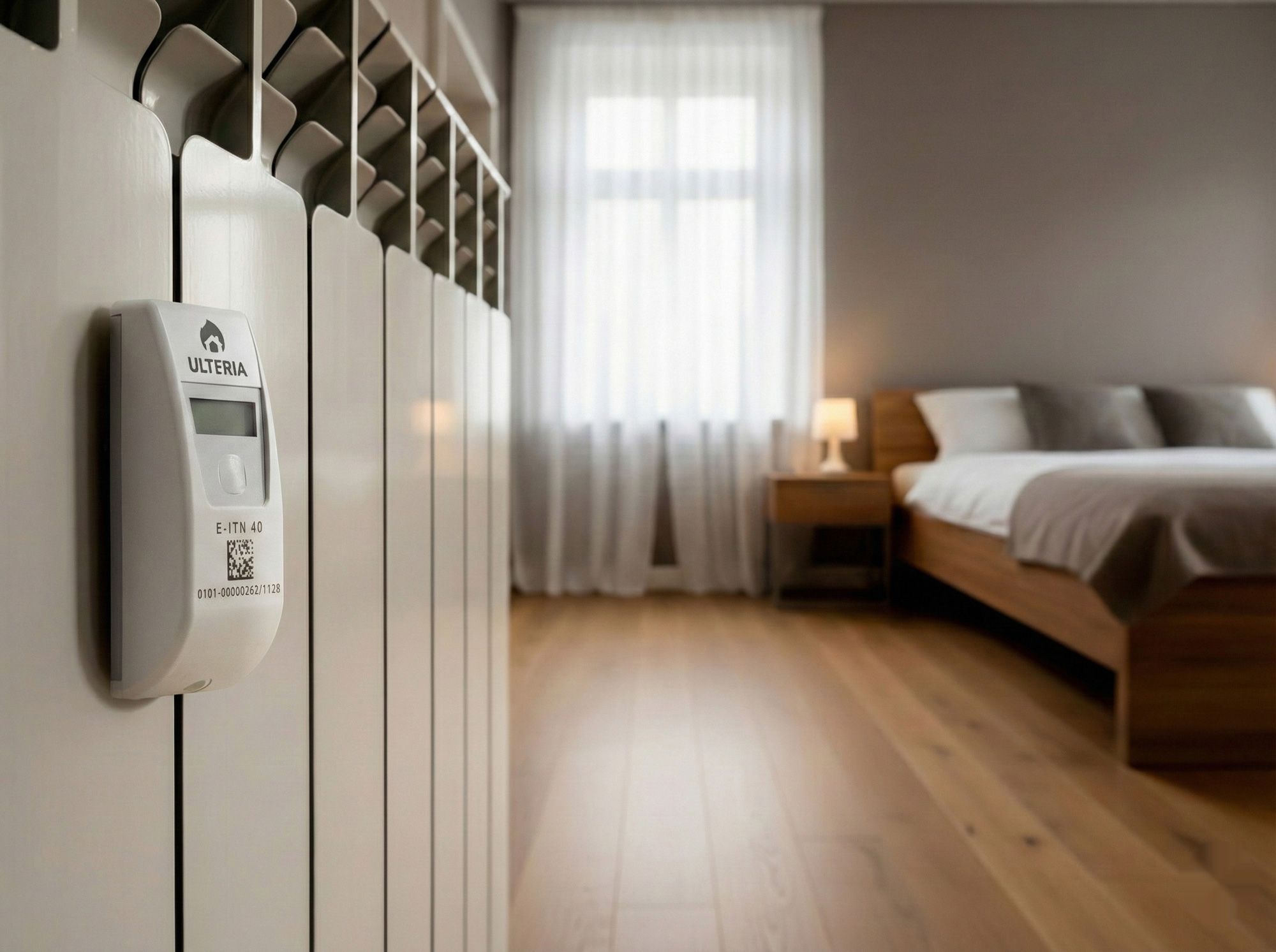 Ripartitore di calore installato sul radiatore di un appartamento