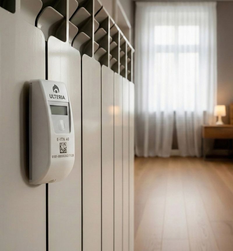Ripartitore di calore installato sul radiatore di un appartamento
