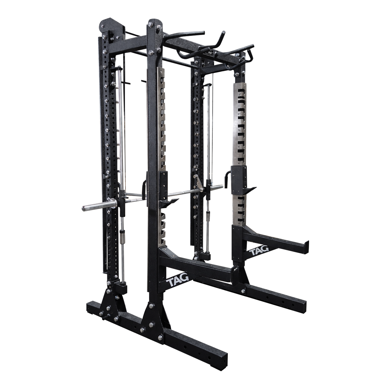 Tag Fitness SS1 Stainless Steel Half Rack w/SMITH - Commercial fitness equipment