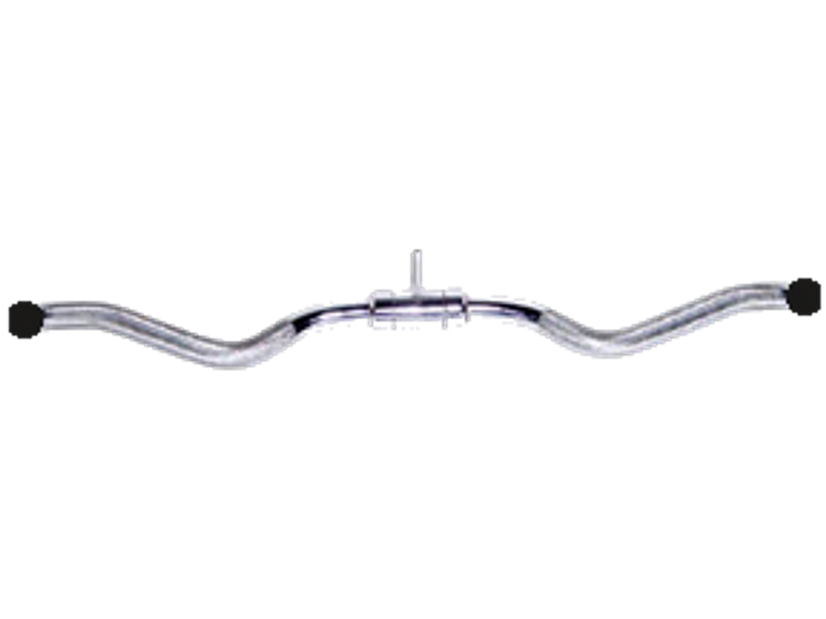Apollo Athletics RCBR-28 29" Chrome cable crul bar with rubber ends - Commercial fitness equipment