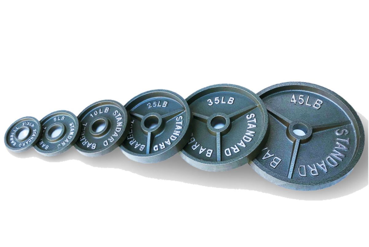 Apollo Athletics GOD-2.5 to 45 Gray Olympic Deep Plate (2.5, 5, 10, 25, 35, 45 lb) - Commercial fitness equipment
