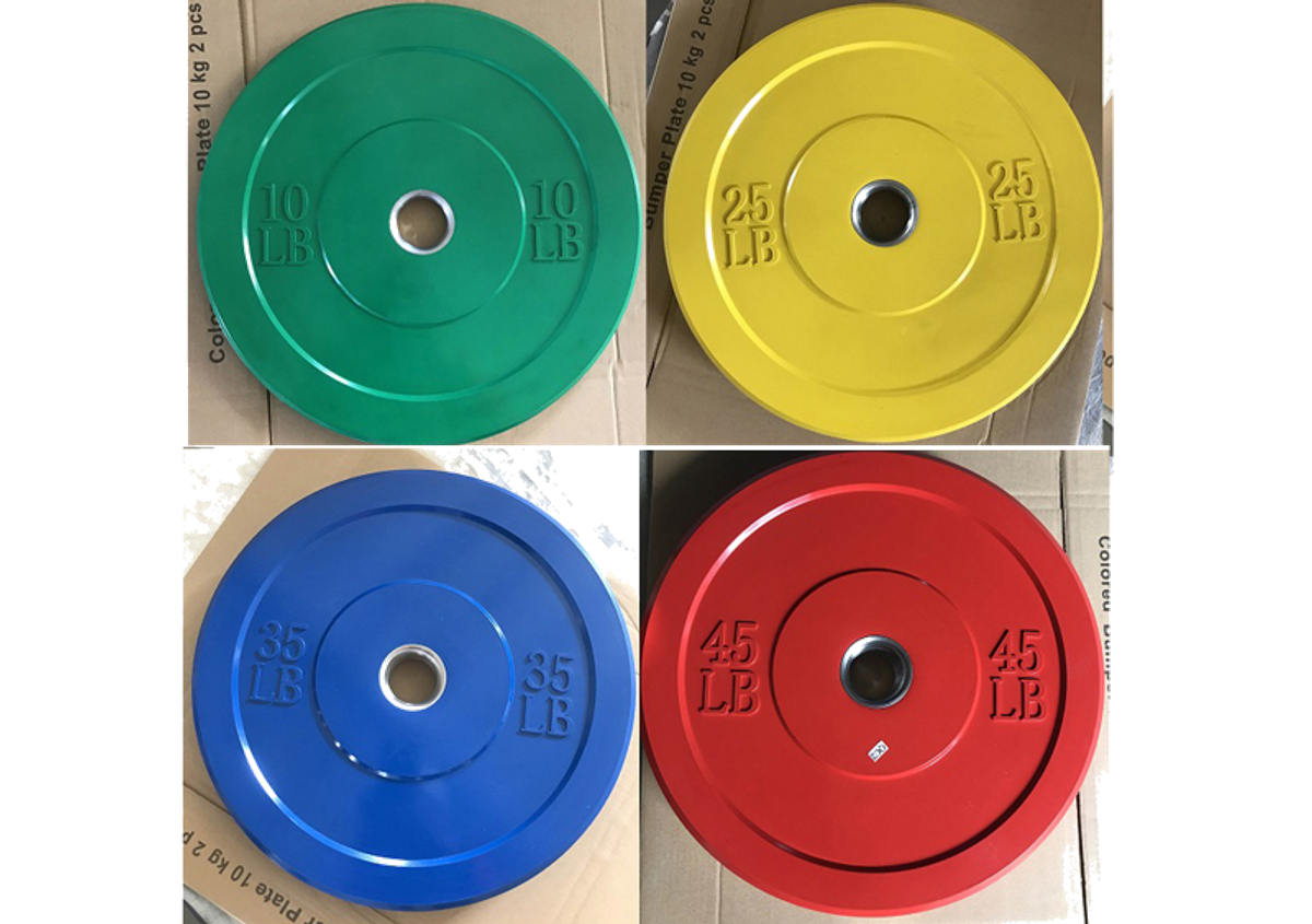 Apollo Athletics IR-5103-10 to 45LB Colorful Bumper Plate 10, 15, 25, 35, 45 lb - Commercial fitness equipment