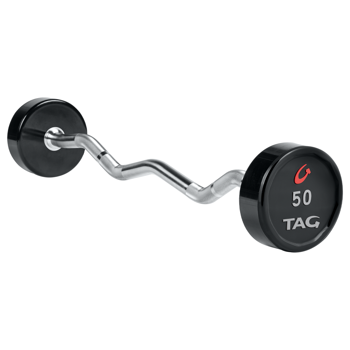 Tag Fitness Premium Urethane Fixed Barbell with EZ Curl handle - Commercial fitness equipment