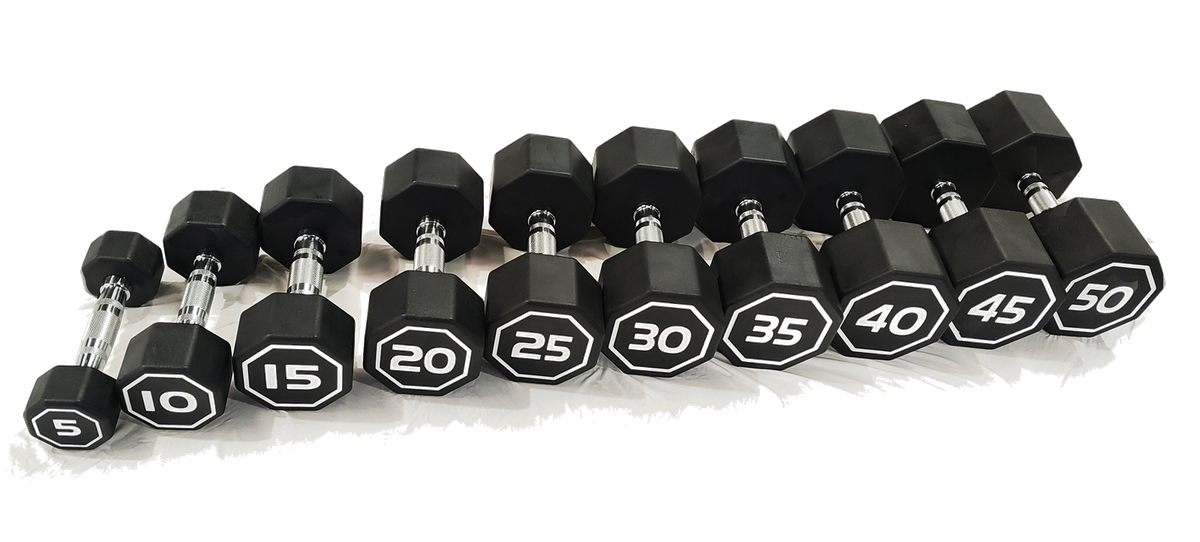 Apollo Athletics IR3920- 5 ~ 50 Set High-grade Octagon coated-dumbbell 5 ~50 LB Set, 2 pieces per each Size