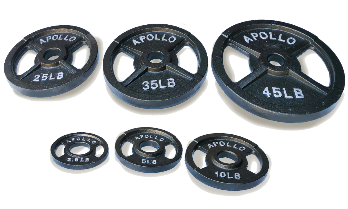 Apollo Athletics GOG-2.5 to 45 Dark gray Olympic Grip plate (2.5, 5, 10, 25, 35, 45 lb) - Commercial fitness equipment