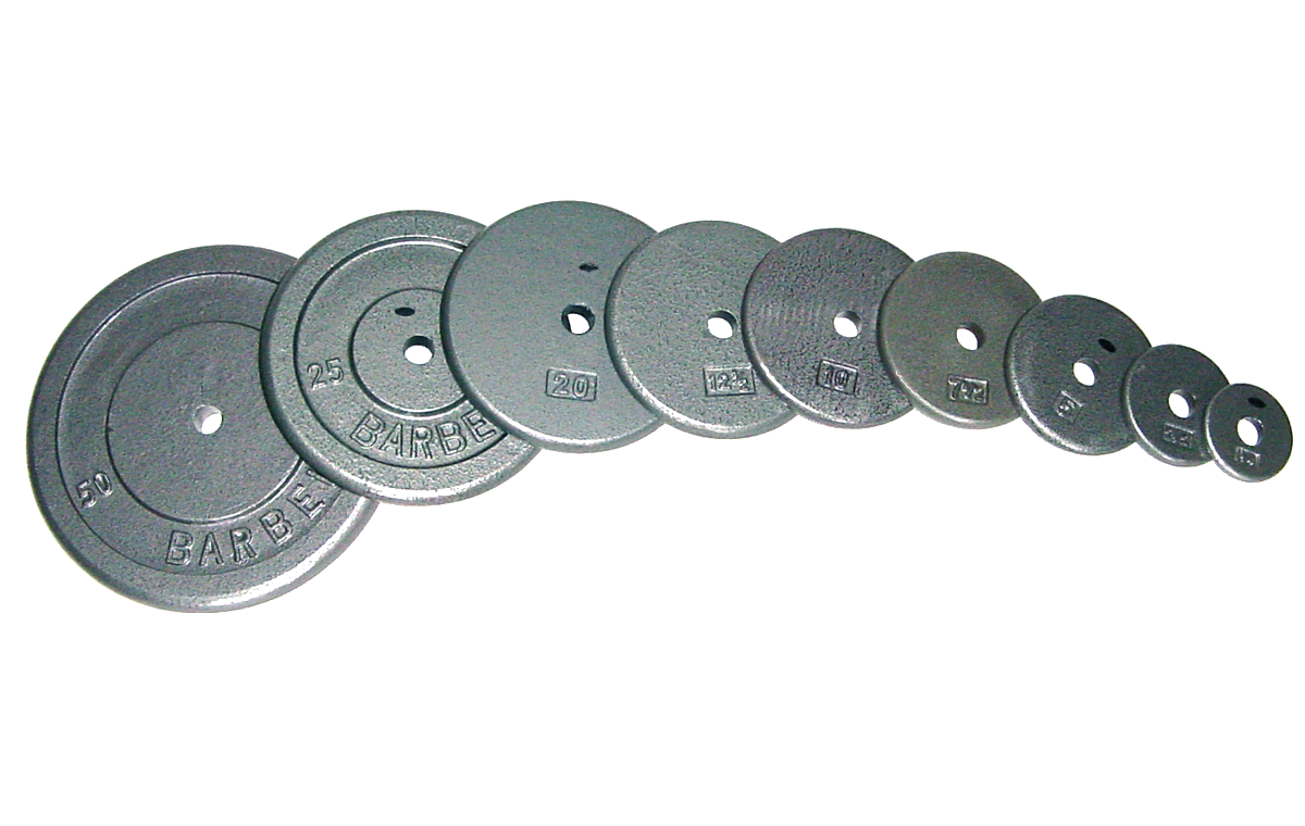 Apollo Athletics GR-2.5 to 50 1 inch gray plates 2.5, 5, 7.5, 10, 12.5, 20, 25, 50 lb) - Commercial fitness equipment