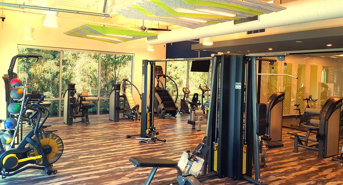 A completed commercial fitness installation