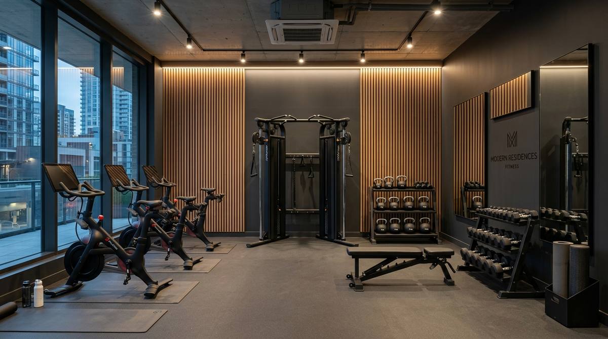 Residential community fitness room