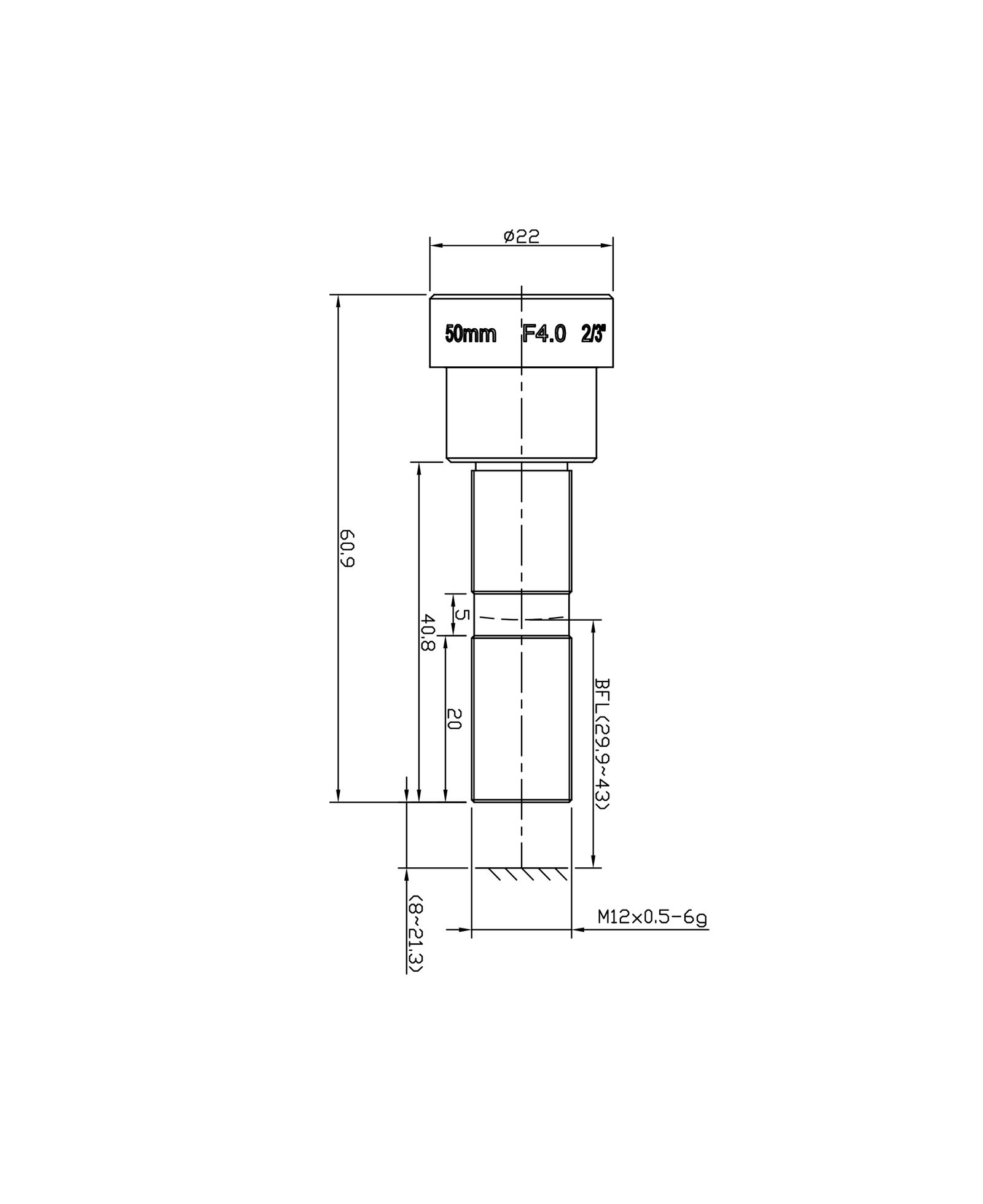 AZURE-F5040MAC mechanical drawing