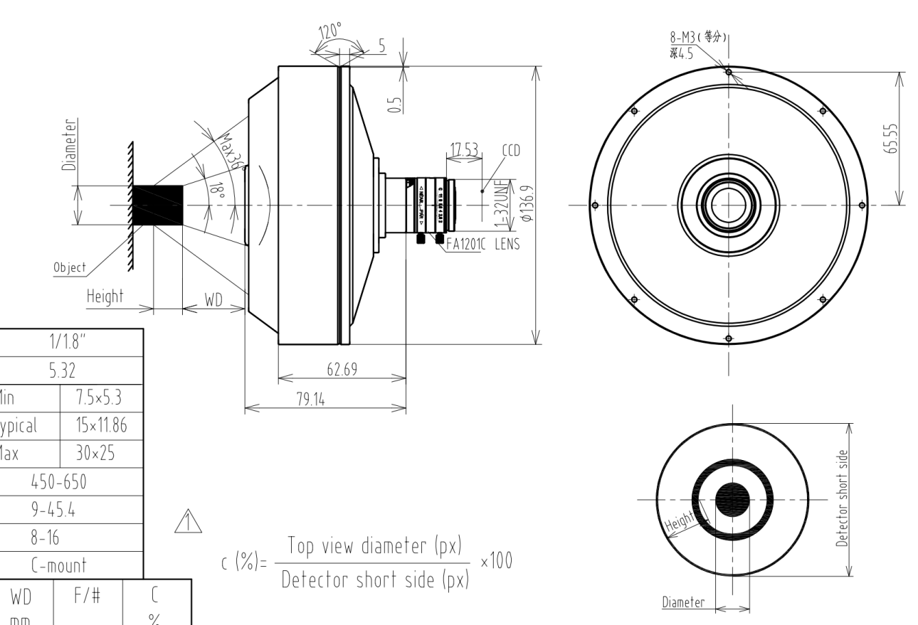 RF3602A mechanical drawing