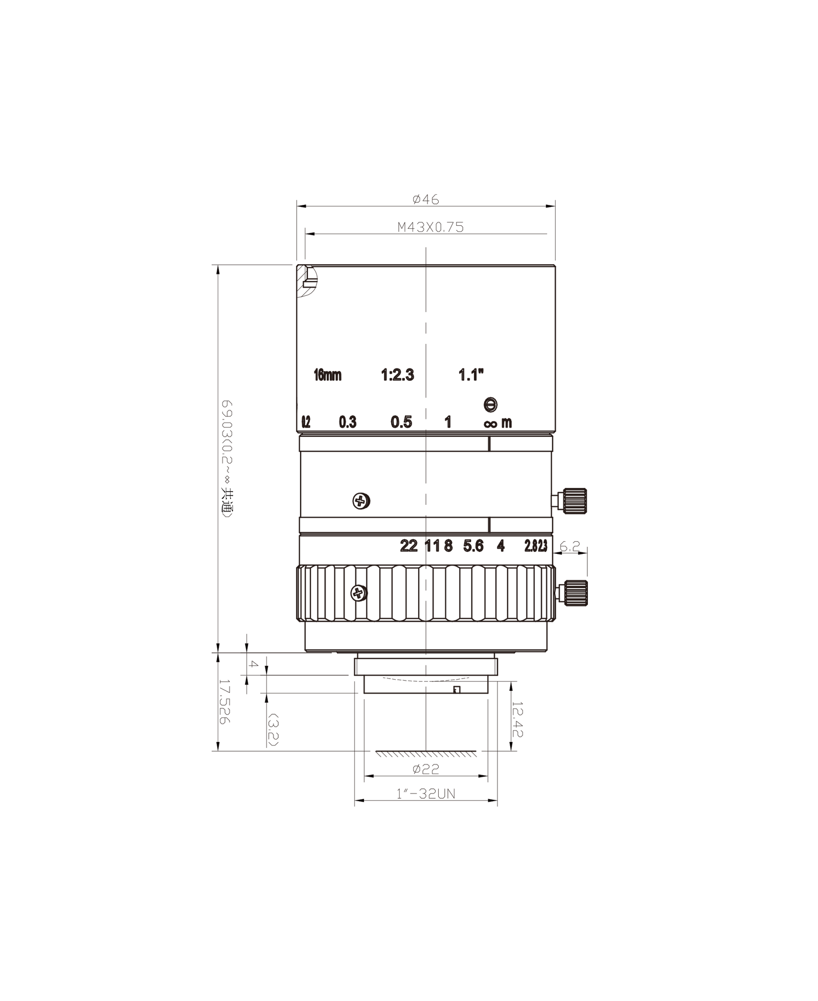 AZURE-1623ML12M mechanical drawing