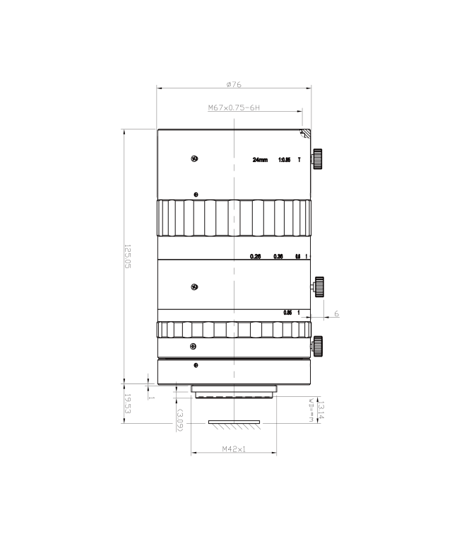 AZURE-2408M42 24mm Machine Vision Lens