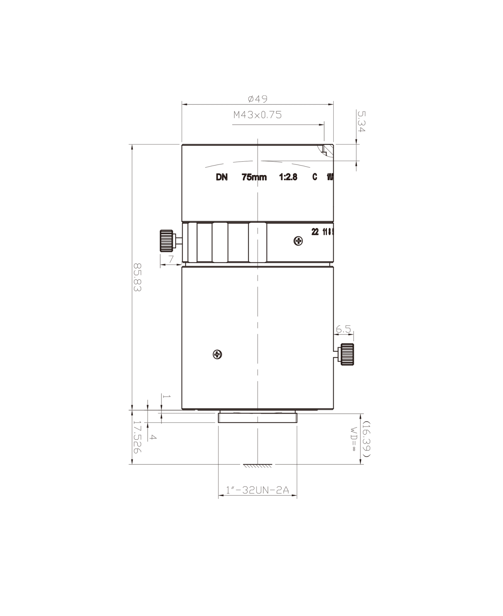 AZURE-DN7528TM mechanical drawing