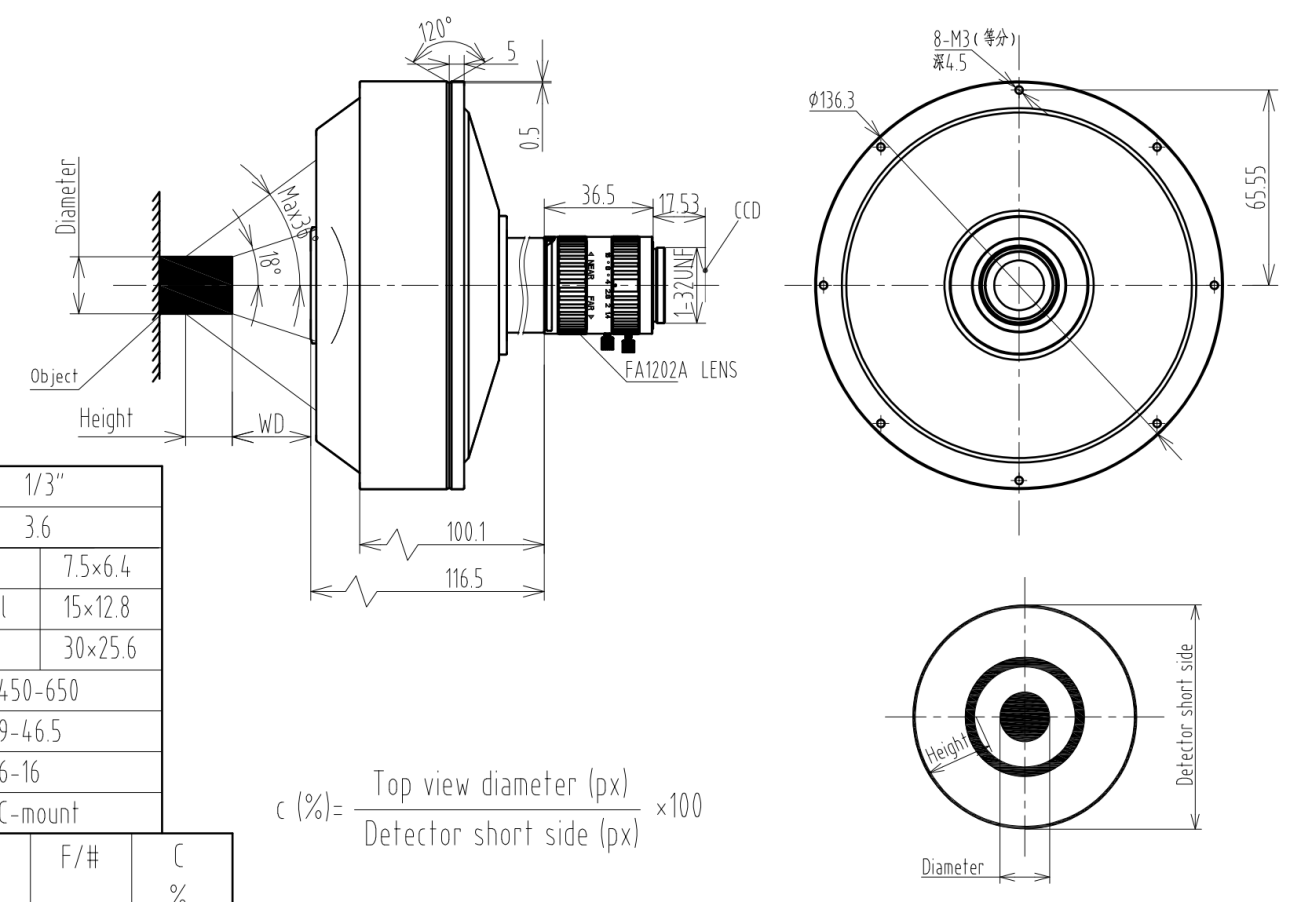 RF3605A mechanical drawing