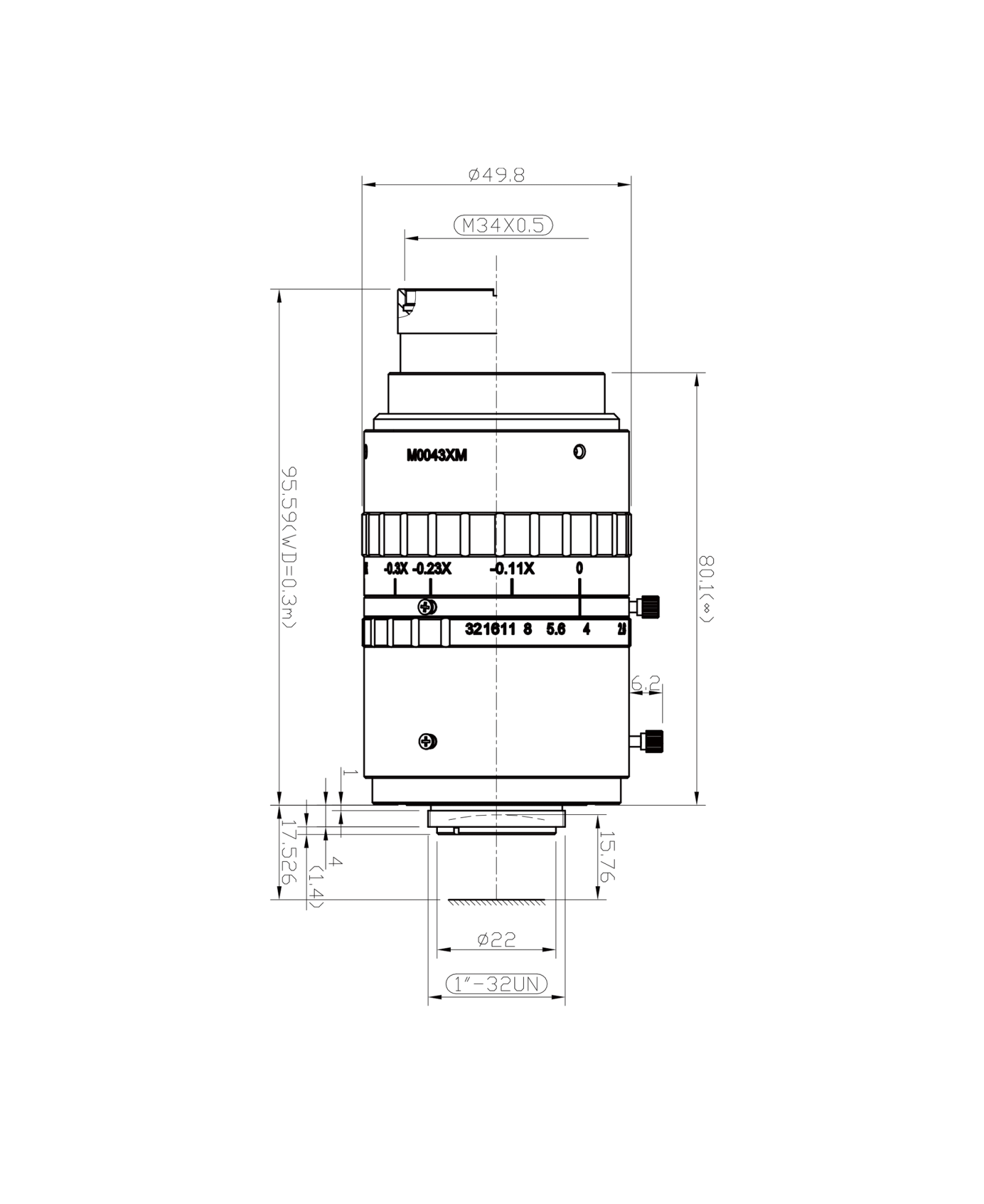 AZURE-M0043XM mechanical drawing