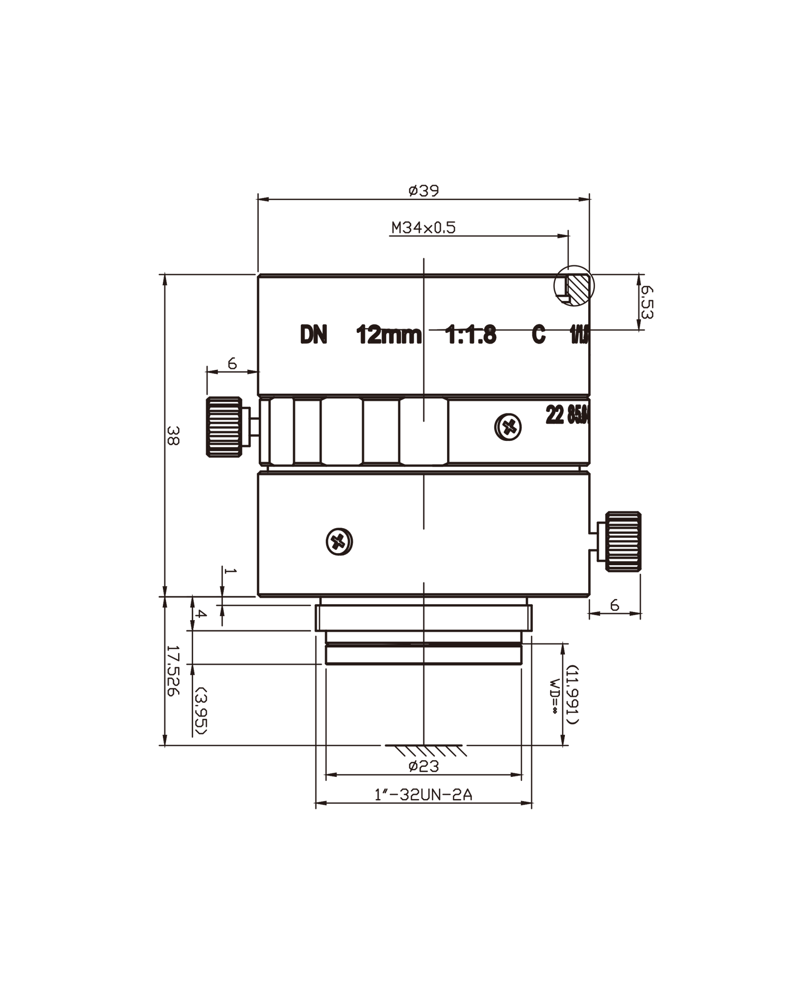 AZURE-DN1218TM mechanical drawing