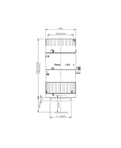 AZURE-NV7538M6M 75mm Machine Vision Lens