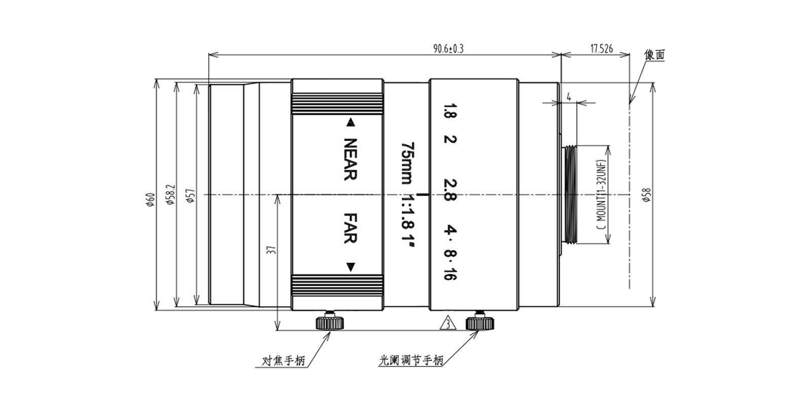 HC7505A mechanical drawing