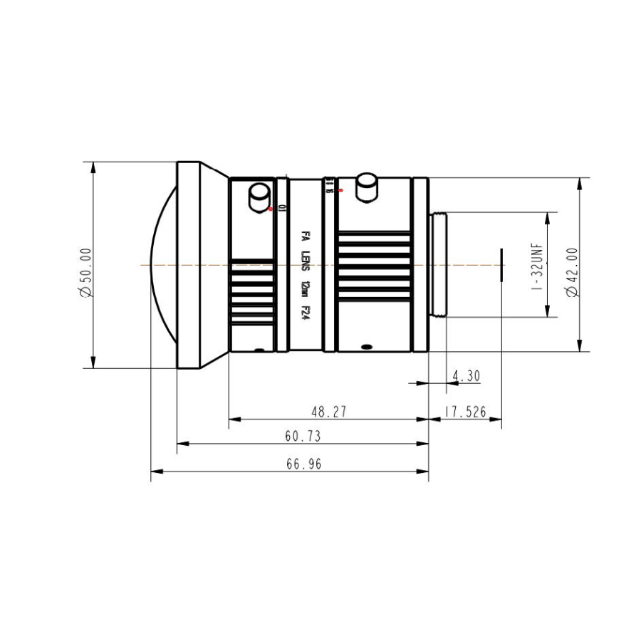 12mm 12MP Machine Vision Lens (1.1 inch)