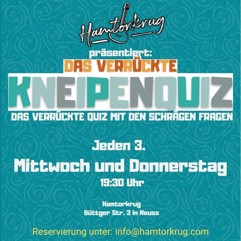 Zusatztermin: Das Große Neusser Kneipenquiz im Hamtorkrug