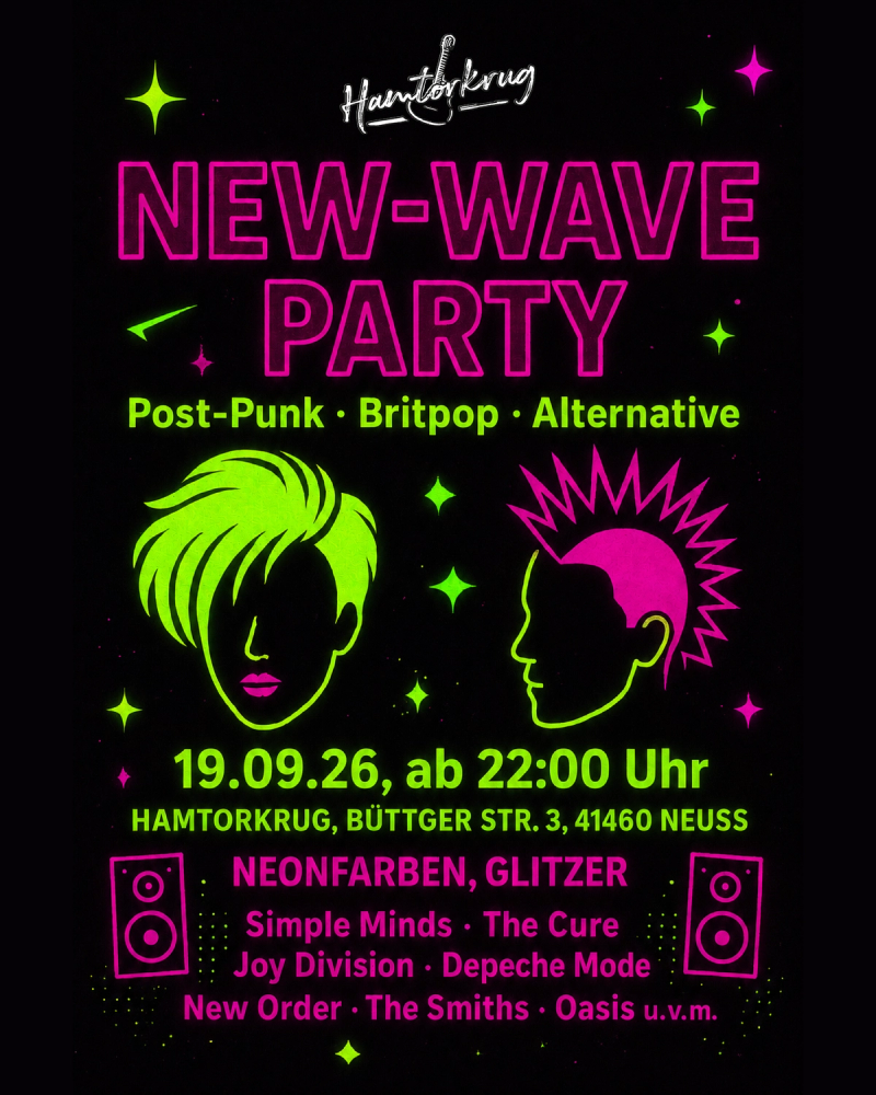 New Wave Party mit DJ Frank im Hamtorkrug!