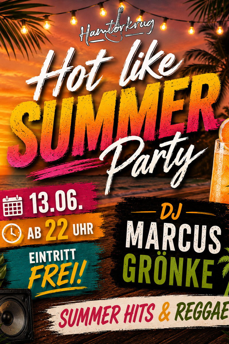 Hot Like Summer Party mit DJ Marcus Grönke im Hamtorkrug