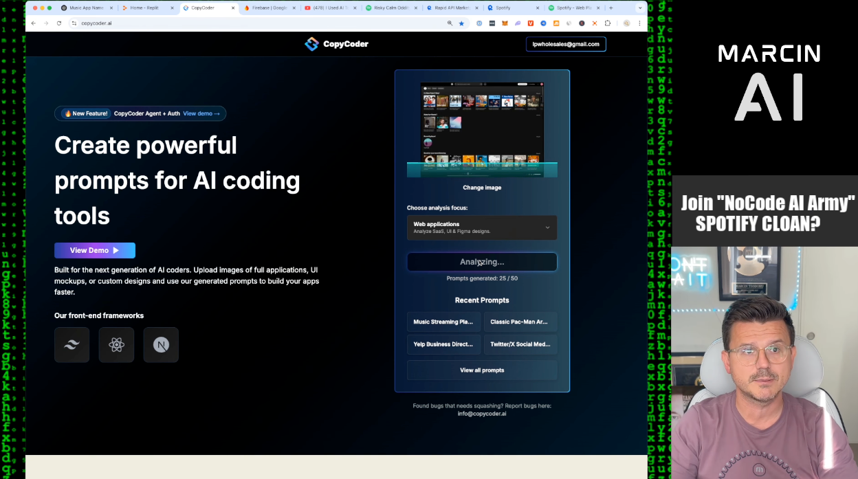 Creating a Spotify Clone with No Code AI — section 2 illustration