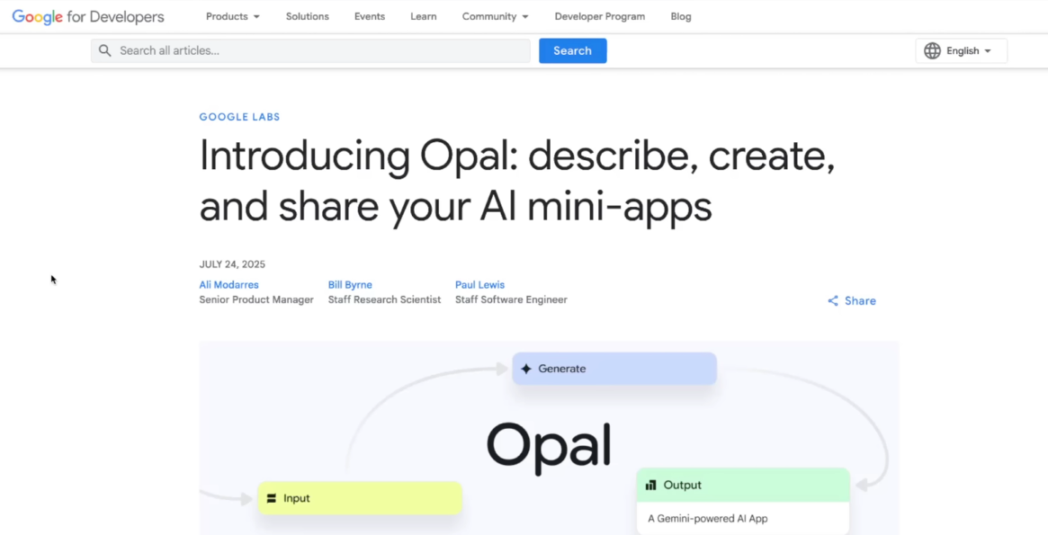 Exploring Google Opal for AI Mini Apps — section 1 illustration