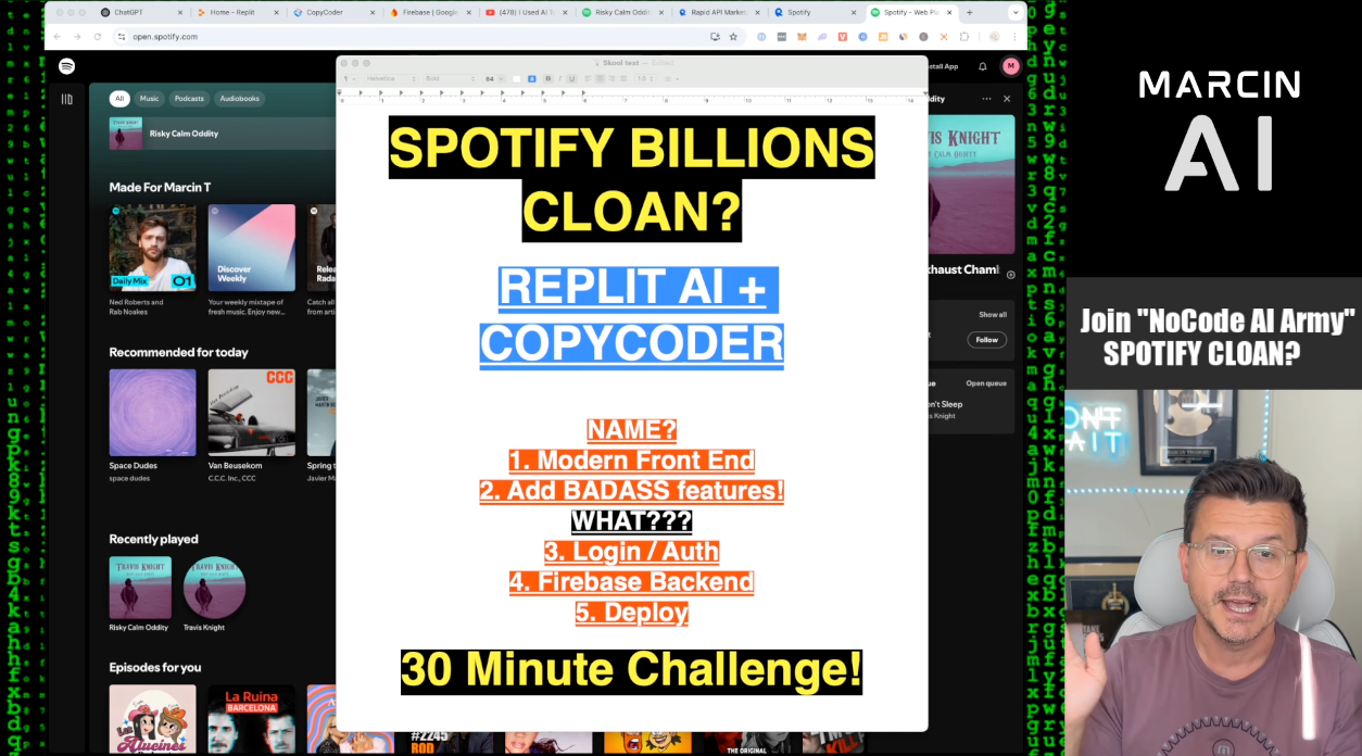 Creating a Spotify Clone with No Code AI — section 1 illustration