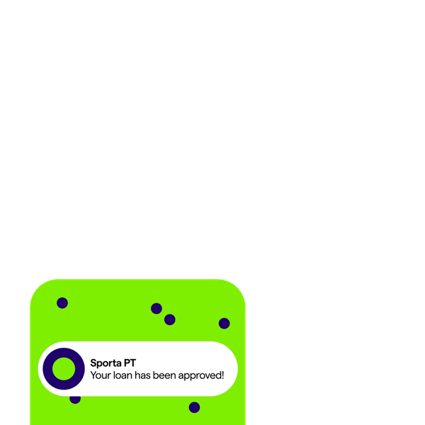 Mobile notification informing loan approval success