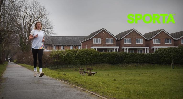 An image of Sporta's Head of People and Culture, Lauren Wilson-Smith, as she trains for the 2026 Brighton Marathon. 