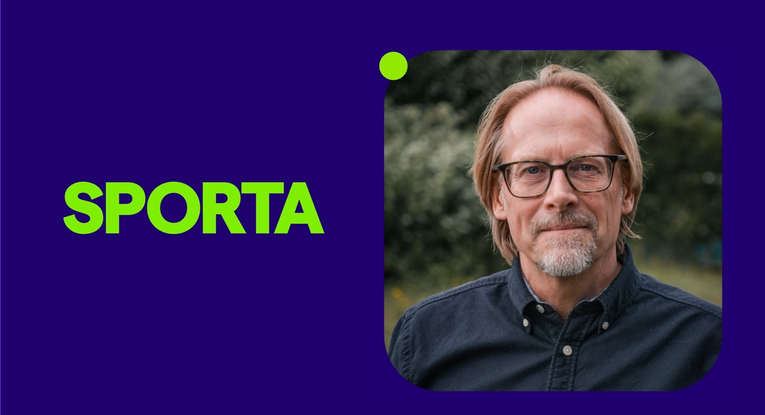 Image of David Wishart on a SPORTA purple background with a logo alongside
