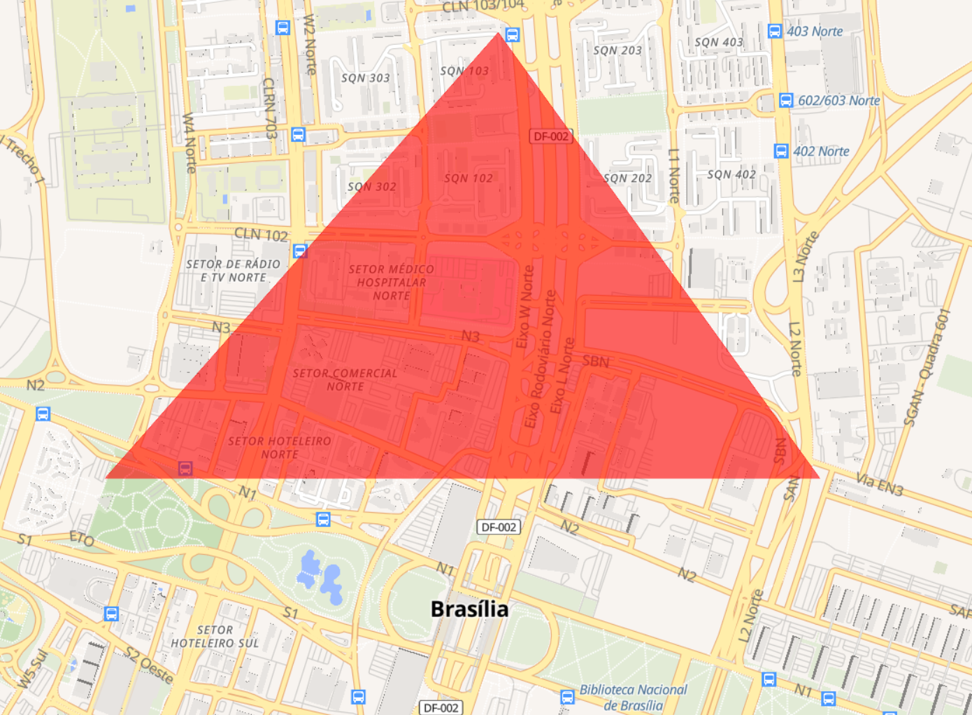 Example of polygon on a map.
