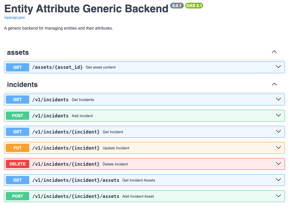 Api with support for assets