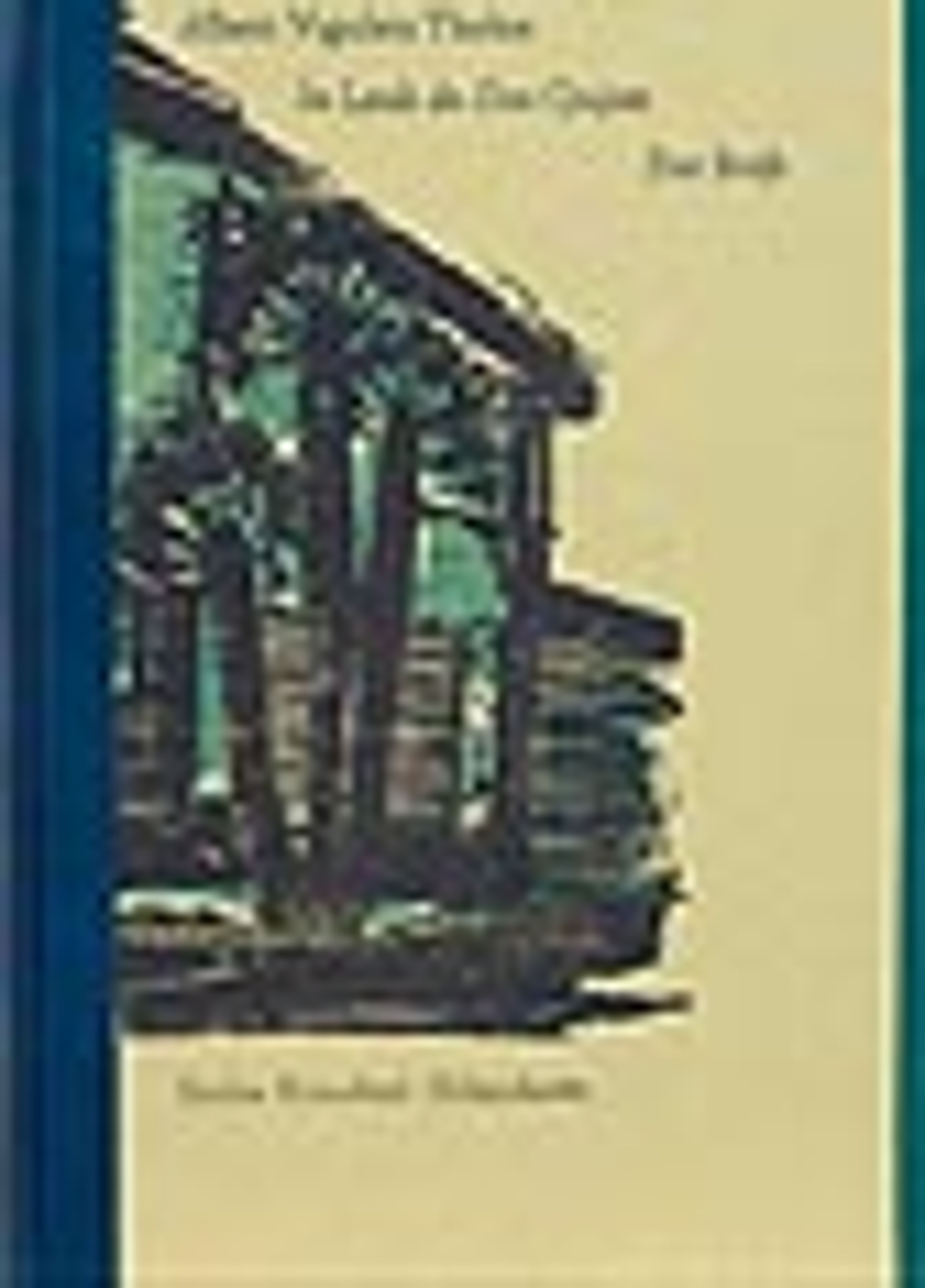 Book cover for "Im Lande als das Gänser" by Albert Vigoleis Thelen, featuring a stylized illustration of a wooden building.
