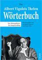 Book cover for Das Albert Vigoleis Thelen Wörterbuch, featuring an older man in an armchair on a blue background.