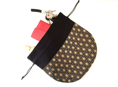 Pochette japonaise asanoha or