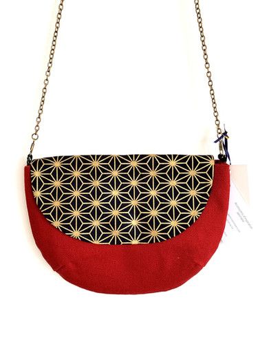Sac demi-lune rouge et noir