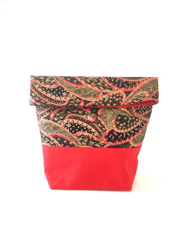 Trousse/panier rouge or