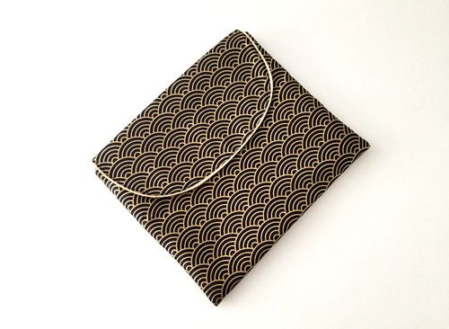 housse tablette bleu nuit or