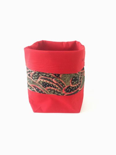 Trousse/panier rouge or