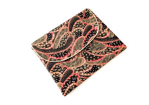 Housse tablette noir rouge or