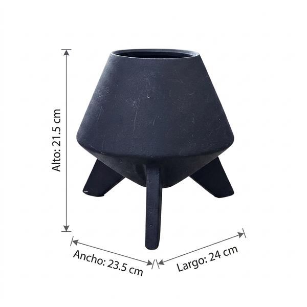 Jarrón pequeño negro en ceramica tallado - Imagen 2
