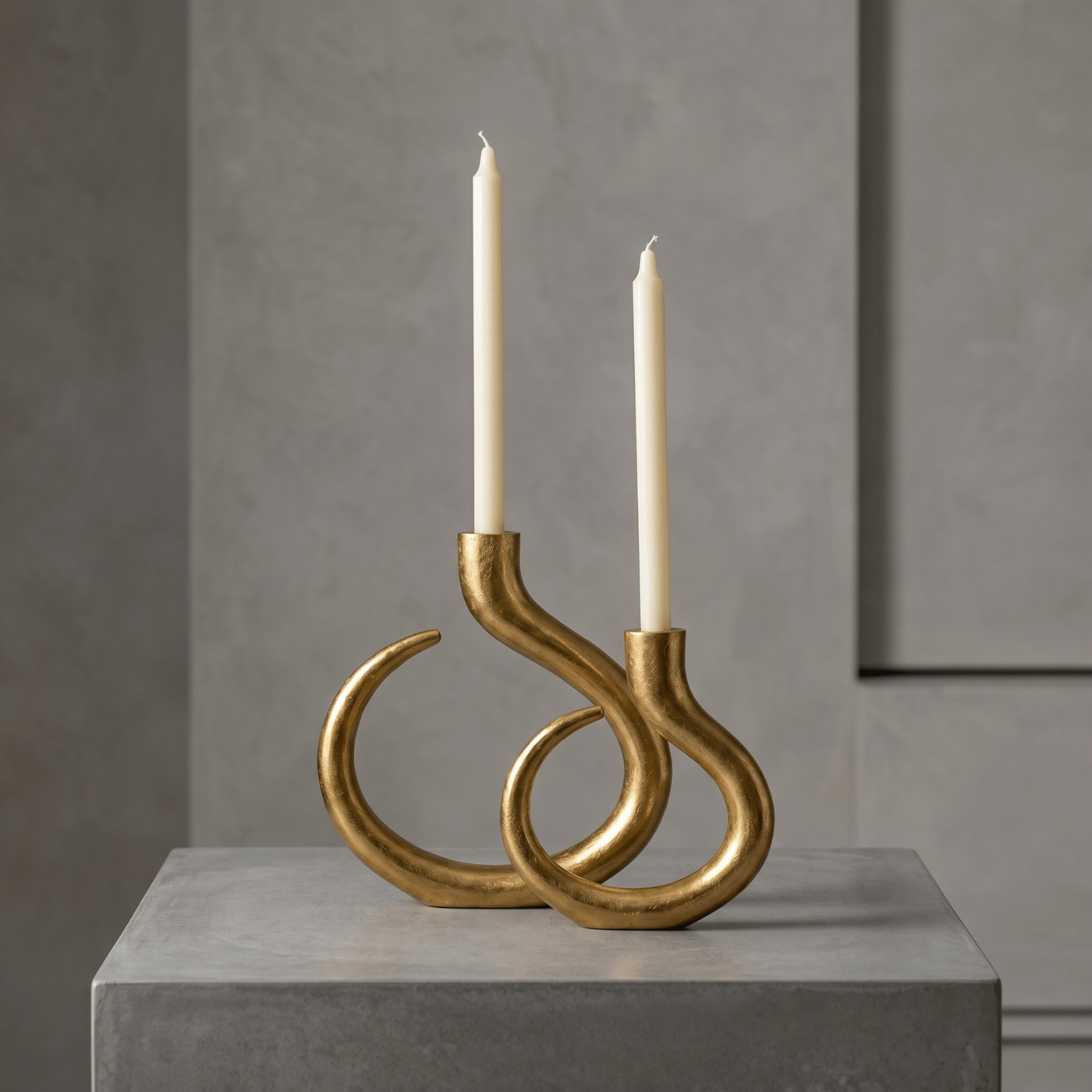 Set x2 de Candelabros en acero dorado - Imagen 4