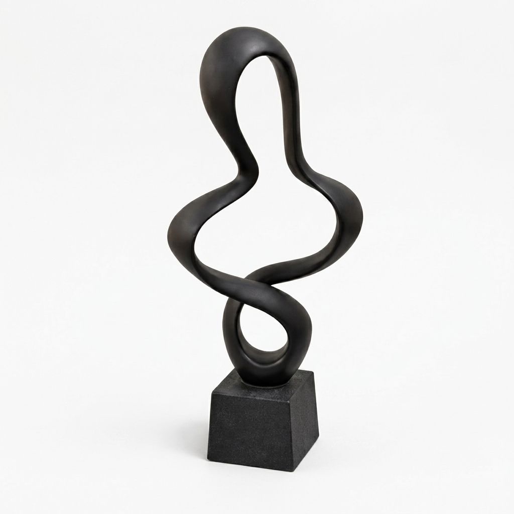 Escultura Abstracta Fluida Negra - vista 4
