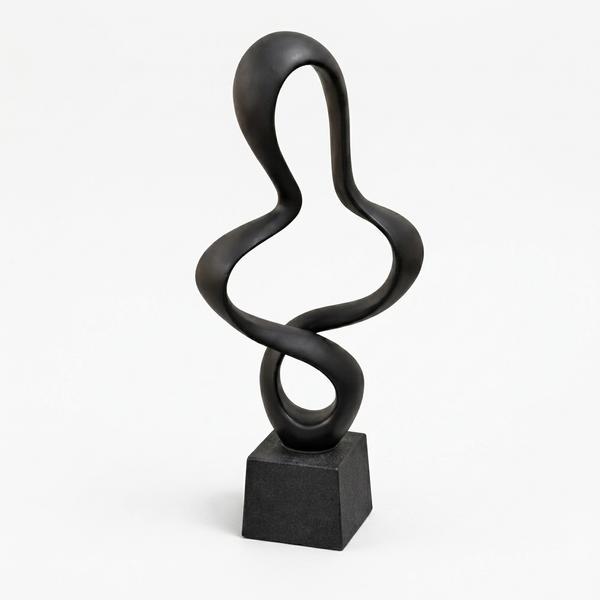 Escultura Abstracta Fluida Negra - Imagen 4